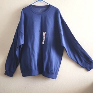 Fruit of the Loom Blue Crew Neck Pullover Unisex Sweatshirt Size 2xl NWT